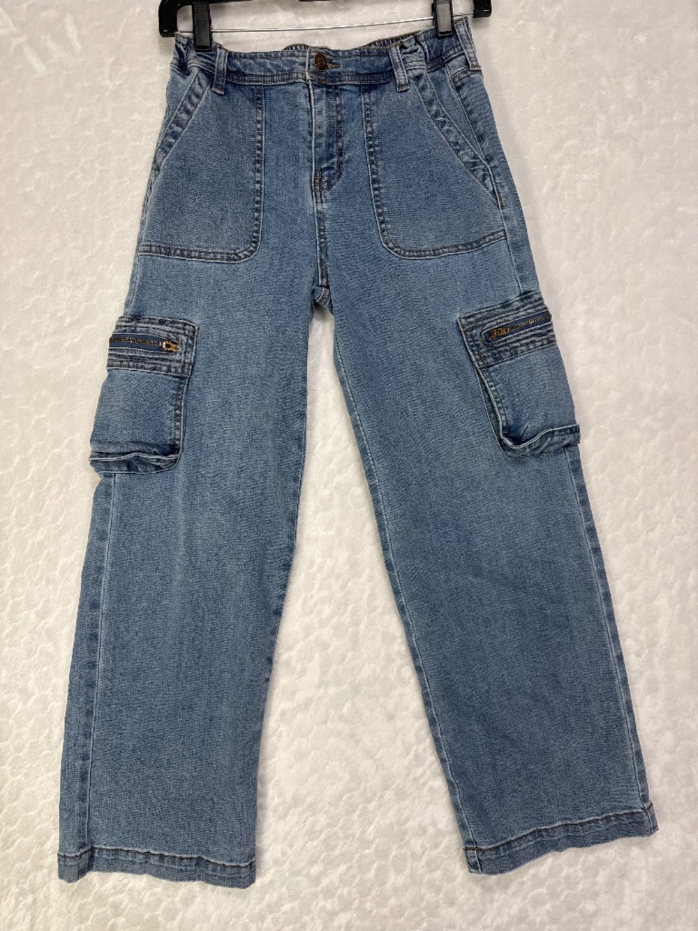 Celebrity pink girls cargo jeans blue denim pants size L (10-12)